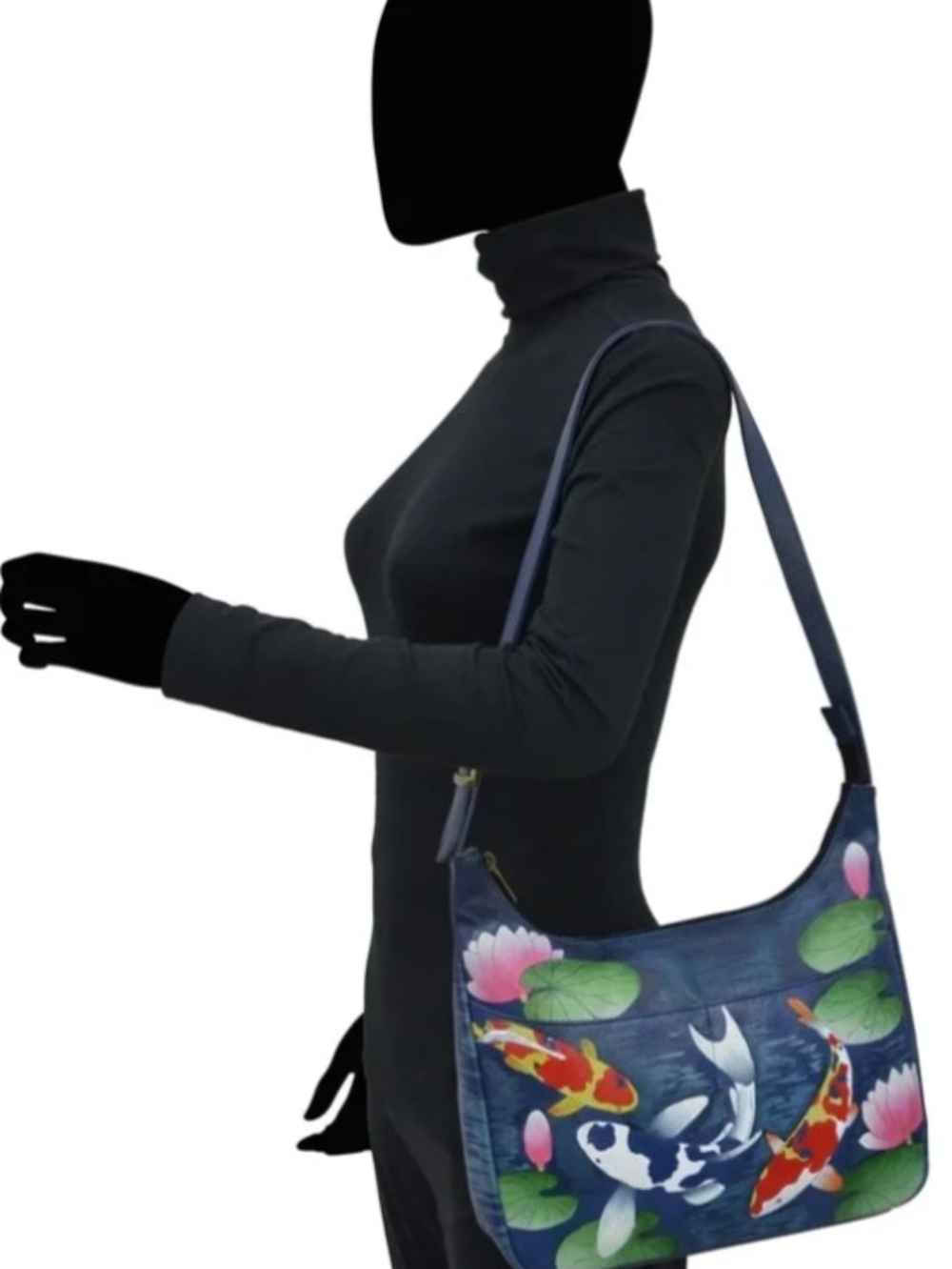 Anuschka Koi Pond By Anna Hand Painted Shoulder Bag EUC - Picture 5 of 5